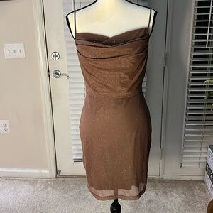 Used Brown Sparkling Short Dress 👗